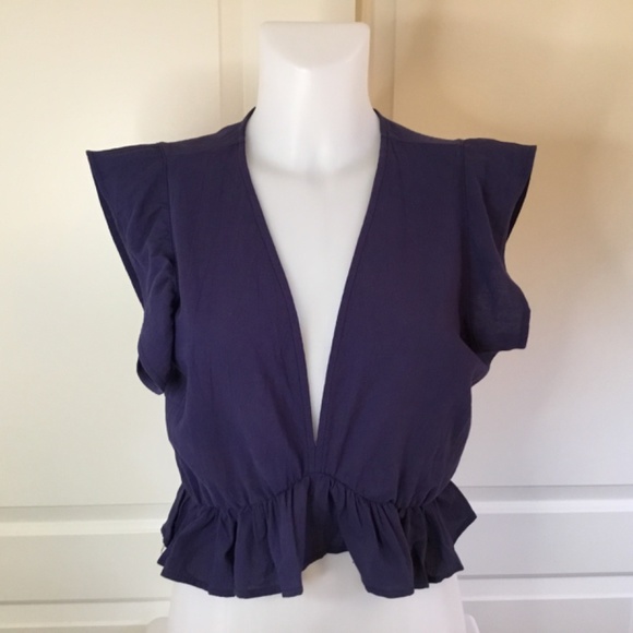 Fancyinn Ruffled Deep V Crop Top - Picture 2 of 5